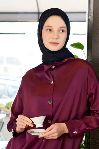 İpeksi Jakar Lisa Şal Fuzz Desen - Koyu Lacivert