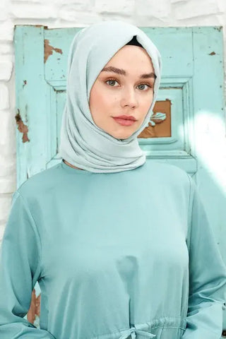 Jakar Pamuk Şal / Botanik Desen - Turkuaz Mavisi