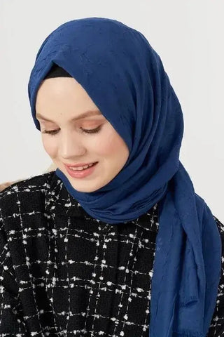 Bambu Kraş Şal - Kot Mavi