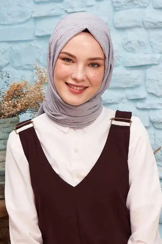 Kübra Koç Bambu Kraş Şal - Gri