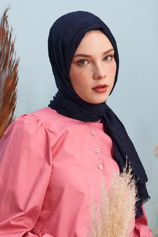 Bambu Kraş Şal - Lacivert