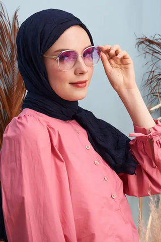 Bambu Kraş Şal - Lacivert