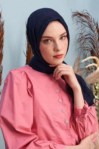Bambu Kraş Şal - Lacivert