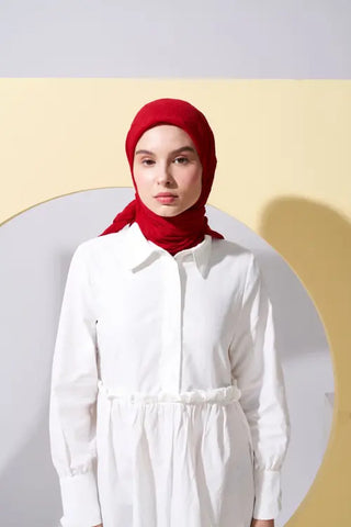 Bambu Kraş Eşarp - Kırmızı