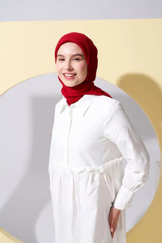 Bambu Kraş Eşarp - Kırmızı