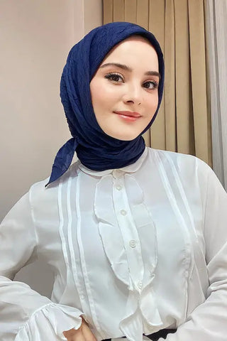 Betül Bayrak Bambu Kraş Eşarp - Lacivert