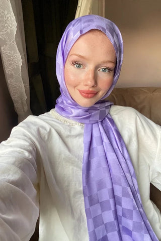 Mai Derya İpeksi Jakar İtalyan Şal Dama Des.-Viole