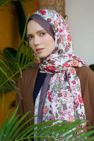 Seremoni Koleksiyonu Flora Desen Şal - Kahverengi