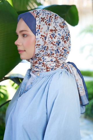 Seremoni Koleksiyonu Sara Desen Şal - İndigo