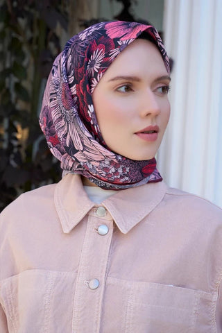 Aria Koleksiyonu Azalea Desen Eşarp - Pembe
