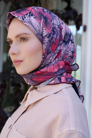 Aria Koleksiyonu Azalea Desen Eşarp - Pembe