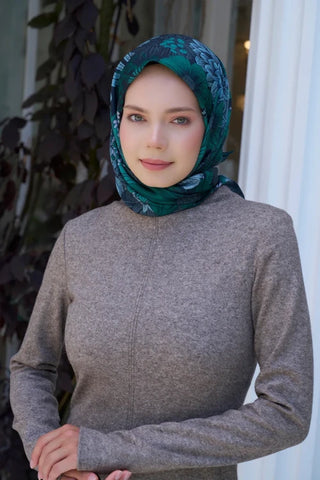 Aria Koleksiyonu Azalea Desen Eşarp - Yeşil