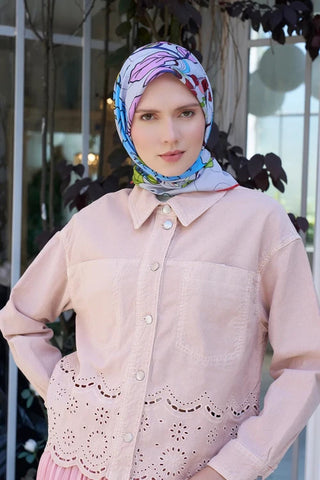 Aria Koleksiyonu Belle Desen Eşarp - Gri