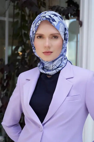 Aria Koleksiyonu Belle Desen Eşarp - Morcivert