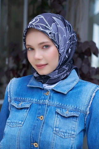Aria Koleksiyonu Belle Desen Eşarp - Siyah