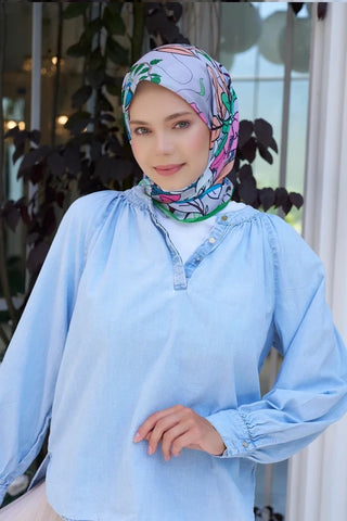 Aria Koleksiyonu Belle Desen Eşarp - Yeşil