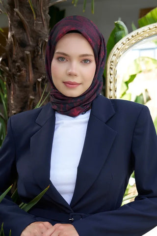 Aria Koleksiyonu Classy Desen Eşarp - Bordo