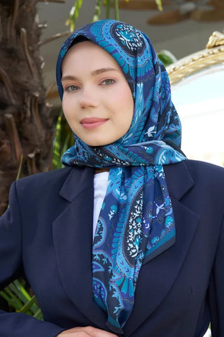 Aria Koleksiyonu Classy Desen Eşarp - Lacivert