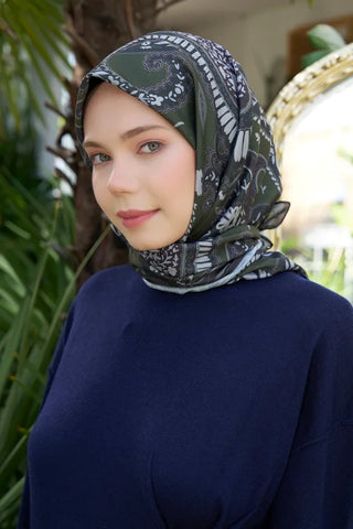 Aria Koleksiyonu Classy Desen Eşarp - Yeşil