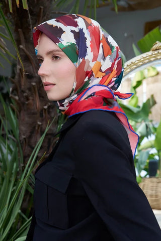 Aria Koleksiyonu Dalia Desen Eşarp - Kırmızı