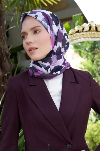 Aria Koleksiyonu Dalia Desen Eşarp - Leylak