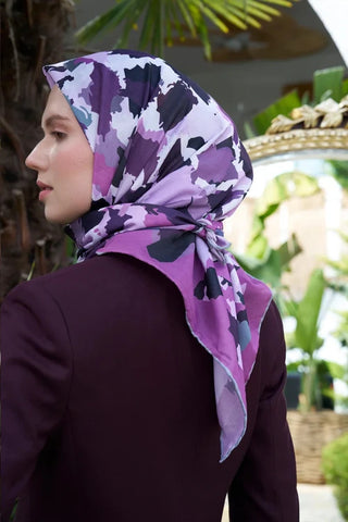 Aria Koleksiyonu Dalia Desen Eşarp - Leylak