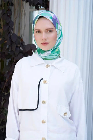 Aria Koleksiyonu Dalia Desen Eşarp - Yeşil