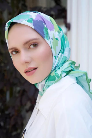 Aria Koleksiyonu Dalia Desen Eşarp - Yeşil