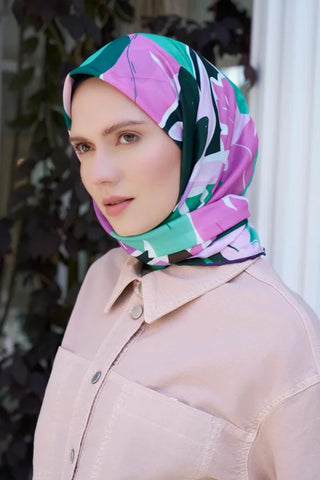 Aria Koleksiyonu Lilium Desen Eşarp - Leylak