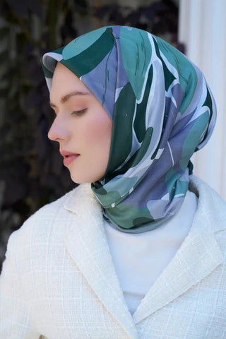Aria Koleksiyonu Lilium Desen Eşarp - Mint