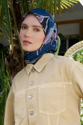 Aria Koleksiyonu Lilium Desen Eşarp - Mor