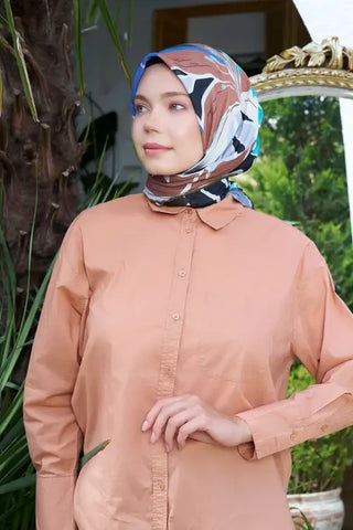 Aria Koleksiyonu Lilium Desen Eşarp - Yaprak Yeşil