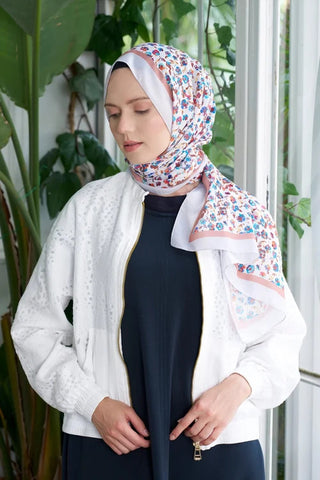 Seremoni Koleksiyonu Fresia Desen Şal - Gümüş