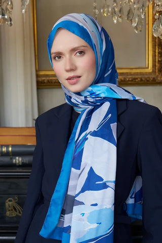 Seremoni Koleksiyonu Pure Desen Şal - İndigo