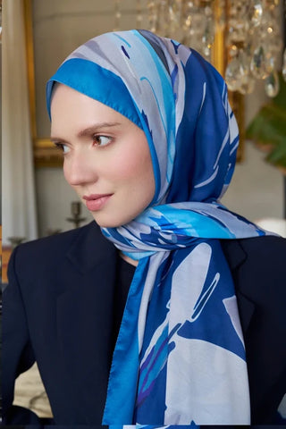 Seremoni Koleksiyonu Pure Desen Şal - İndigo