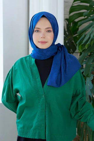 Timeless Koleksiyonu Kare Desen - Mavi