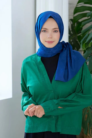 Timeless Koleksiyonu Kare Desen - Mavi