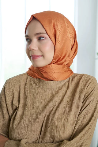 Timeless Koleksiyonu Kare Desen - Şeftali