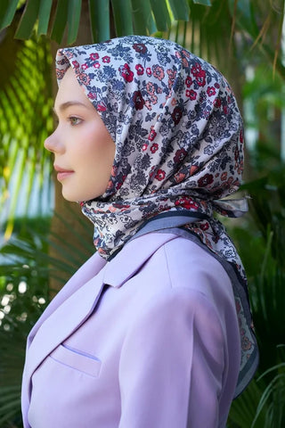 Aria Koleksiyonu Clarry Desen Eşarp - Gri