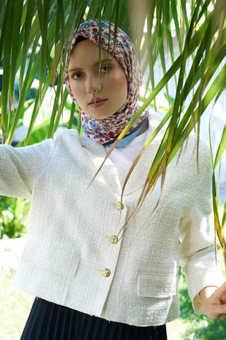 Aria Koleksiyonu Clarry Desen Eşarp - Mavi