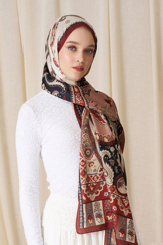 Historical Hesperian Desen Şal - Kiremit
