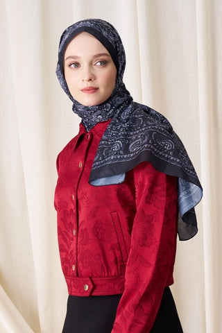 Historical Veloria Desen Şal - Siyah