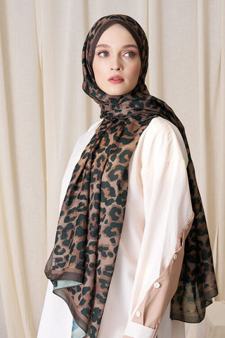 Historical Leopar Desen Şal - Mocha