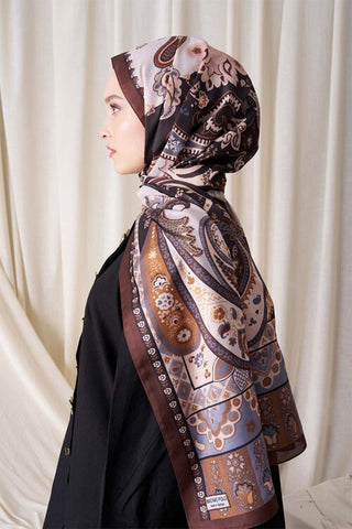 Historical Leopar Desen Şal - Kahverengi