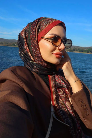 Tuba Bağ Historical Dionessa Desen Şal - Yeşil