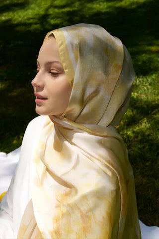 Crystal Flower Desen Şal - Sarı