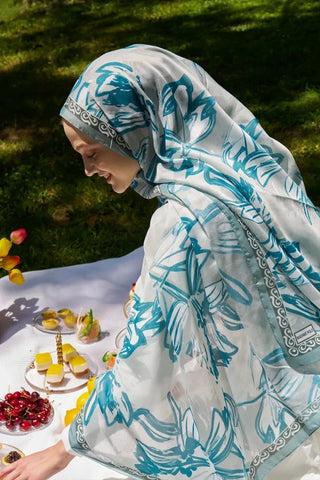 Prestige Line Desen Şal - Turkuaz