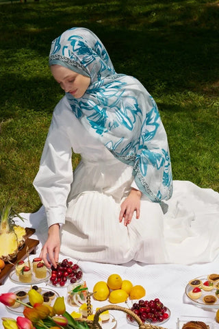 Prestige Line Desen Şal - Turkuaz