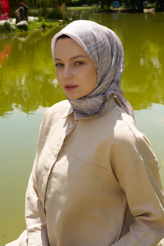 Rustic Mistral Desen Eşarp - Taş