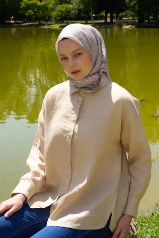 Rustic Mistral Desen Eşarp - Taş